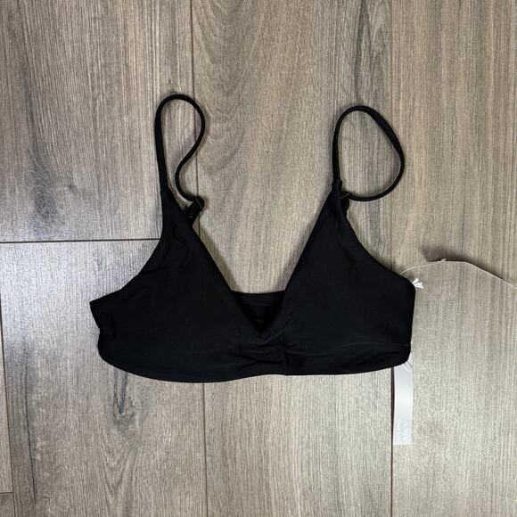 J.Crew Classic Sculpt Lana Bikini Top SZ S Black V-Neck Removable Pad Adjustable - Picture 3 of 9
